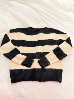Striped fuzzy sweater